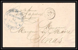 39191 Lac Orgon 1861 Pour Senas Marque Postale Bouches Du Rhone Lettre Cover - 1849-1876: Période Classique