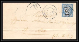 39094 CERES N°60 Anneau Lune Devant Front Lambesc 1873 Bouches Du Rhone Pour Aix-en-Provence Lettre Cover - 1849-1876: Classic Period
