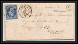 39069 N°22 Napoleon Lambesc 1863 Boite Rurale E Charleval Bouches Du Rhone Pour Marseille Lettre Cover - 1849-1876: Classic Period