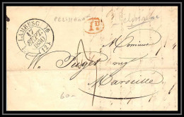 39033 Lambesc 1830 Pélissanne Bouches Du Rhone Pour Marseille Lettre Cover Marque Postale - 1801-1848: Précurseurs XIX