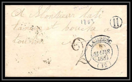 39013 Lambesc 1853 Boite Rurale H Saint-Cannat Bouches Du Rhone Pour Toulon Var Lettre Cover Marque Postale - 1849-1876: Période Classique