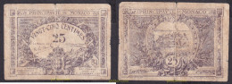 2361 MONACO 1920 MONACO 25 CENTS 1920 CASTLE VIOLET - Monaco