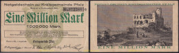 3652 ALEMANIA 1923 GERMANY 1 1000000 MARK 1923 KREISGEMEINDE PFALZ 3 GEBRAUCHT - Collections