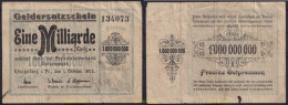 3697 ALEMANIA 1923 GERMANY GERMANY EAST PRUSSIA KONIGSBERG EINE MILLARDE MARK 1923 - Collections