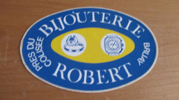 Autocollant Original Vintage Bijouterie Robert Bruay 12 Cm / 8 Cm - Stickers