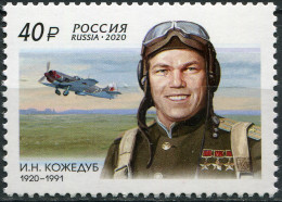 Russia 2020. Ivan Kozhedub, WWII Ace Fighter Pilot (MNH OG) Stamp - Ungebraucht