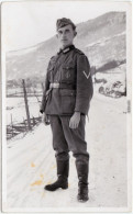 Soldat Im Schnee, Grüße Aus Dem Norden Privatfotokarte WK2 Norwegen 1940 - Non Classés