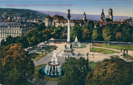 Stuttgart Schloßplatz Mit Altem Schloss Und Jubiläumsäule 1918 - Stuttgart