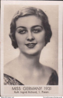 Bh7 Figurina Card Cpsm STAR Le Donne Piu' Belle Del Mondo  Miss Germany 1931 - Autres & Non Classés