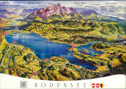 Ansichtskarte  Reliefkarte Des Bodensees 1995 - Landkarten