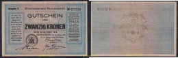 7627 AUSTRIA 1919 ÖSTERREICH BÖHMEN UND MÄHREN 20 KRONEN 1919 REICHENBERG - Austria