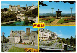 PAU. Multi Vues. (Le Gave Et Le Château Henti IV; La Chaine Des Pyrénées; Le Château Et La Tour De La Monnaie; ...) - Pau