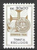 Revenue, Portugal - Estampilha Fiscal, Série De 1990 -|- 30$00 - MNH - Neufs