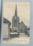 CPA - 89 - Cheroy - Eglise Et Place De L'Eglise, Un Matin De Marché - Animée - Circulée En 1903 - Cheroy