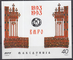 MAZEDONIEN  Block 2, Postfrisch **,  100. Jahrestag Der Gründung Der Revolutionären Organisation (IMRO), 1993 - Macédoine Du Nord