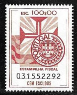 Revenue, Portugal - Estampilha Fiscal, Série De 1990 -|- 100$00 - MNG - Neufs