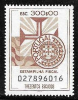 Revenue, Portugal - Estampilha Fiscal, Série De 1990 -|- 300$00 - MNG - Neufs