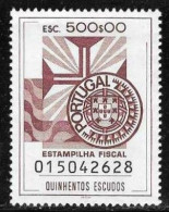 Revenue, Portugal - Estampilha Fiscal, Série De 1990 -|- 500$00 - MNG - Neufs