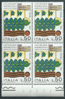 Italia 1973; Fiera Internazionale Dell'agricoltura A Verona, Quartina Di Bordo Inferiore Con Il Numero Del Foglio. - 1971-80: Neufs