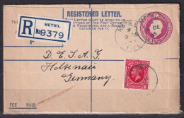 UNITED KINGDOM. 1935/Methil, Registered-Letter, Uprated Postal Statonery Envelope. - Lettres & Documents