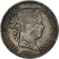 Espagne, Isabel II, 20 Réales, 1861, Madrid, Argent, TTB, KM:609.2 - First Minting
