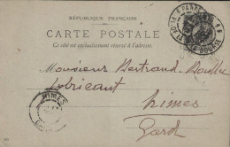 SAGE - PARIS 1F - PLACE DE LA BOURSE - ENTIER POSTAL 10c DU  12 SEPTEMBRE 1898. - 1876-1898 Sage (Type II)