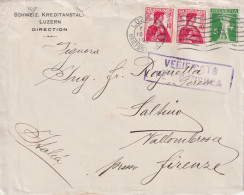 Zensur Brief  "Schweiz.Kreditanstalt, Luzern" - Saltino        1919 - Covers & Documents