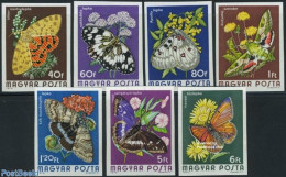 Hungary 1974 Butterflies 7v Imperforated, Mint NH, Nature - Butterflies - Unused Stamps