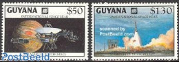 Guyana 1992 Int. Space Year 2v, Mint NH, Transport - Space Exploration - Guyane (1966-...)