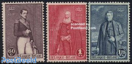 Belgium 1930 Independence Centenary 3v, Mint NH, History - Kings & Queens (Royalty) - Unused Stamps