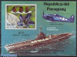 Paraguay 1983 Eisele, Schirra, Cunningham S/s, Mint NH, Transport - Aircraft & Aviation - Ships And Boats - Space Expl.. - Avions