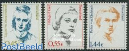 Germany, Federal Republic 2002 Definitives, Women 3v, Mint NH, History - Performance Art - Women - Theatre - Art - Aut.. - Unused Stamps