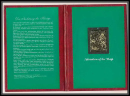 393 Staffa Scotland OR 24 Carats Gold Stamps Adoration Of Magi 1985 (noel Christmas) Tirage Rare - Christmas
