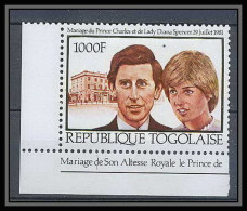 367 Togo Lady Diana Prince Charles British Royal Family OR Gold Stamps  - Familles Royales
