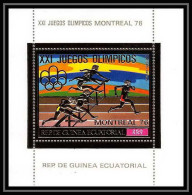 197 Guinée équatoriale Guinea Bloc N°227 OR Gold Stamps Jeux Olympiques Olympic Games 1976 Montreal Course Haie - Guinée Equatoriale