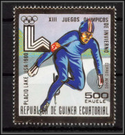 142 Guinée équatoriale Guinea N°1315 OR Gold Stamps Jeux Olympiques Olympic Games Lake Placid Patinage Skating  - Hiver 1980: Lake Placid
