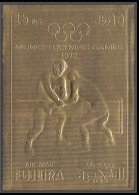 054 Fujeira N°1544 Jeux Olympiques Olympic Games 72 Munich OR Gold Stamps Géant Wrestling LUTTE Non Dentelé Imperf - Ete 1972: Munich
