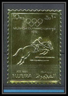 052 Fujeira N°1285 Jeux Olympiques Olympic Games 1972 Munich OR Gold Stamps Cheval Chevaux Horse  - Ete 1972: Munich