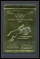 053 Fujeira N°1285 Jeux Olympiques Olympic Games 1972 Munich OR Gold Stamps Cheval Chevaux Horse NON DENTELE ** Imperf - Fujeira