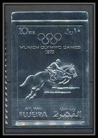 051 Fujeira N°1285 Jeux Olympiques Olympic Games 1972 Munich Argent Silver Cheval Chevaux Horse NON DENTELE ** Imperf - Fujeira