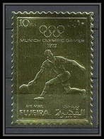 043 Fujeira N°1283 Jeux Olympiques Olympic Games 1972 Munich OR Gold Stamps TENNIS - Fujeira