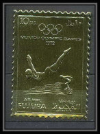 037 Fujeira N°1282 Jeux Olympiques Olympic Games 1972 Munich OR Gold Stamps Plongeon Diving - Ete 1972: Munich