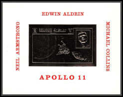 003 Ras Al Khaima Bloc N°124 OR Gold Stamps Kennedy/Apollo 11 Lollini 4500 Ras 6ea Mnh ** - Ras Al-Khaima