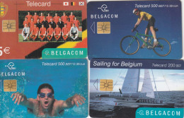 4 PHONE CARDS BELGIO CHIP  (CZ2798 - Avec Puce