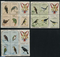 Cuba 1970 Christmas, Birds 3x5v, Mint NH, Nature - Religion - Birds - Birds Of Prey - Owls - Christmas - Woodpeckers - Neufs
