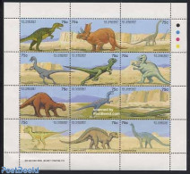 Saint Vincent 1994 Preh. Animals 12v M/s, Albertosaurus, Mint NH, Nature - Prehistoric Animals - Prehistorics