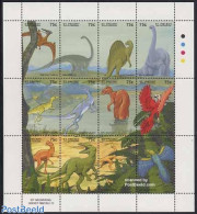 Saint Vincent 1994 Preh. Animals 12v M/s, Quetzalcoatlus, Mint NH, Nature - Prehistoric Animals - Prehistorics