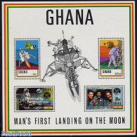 Ghana 1970 Moonlanding S/s, With Printed Perfs, Mint NH, Transport - Space Exploration - Autres & Non Classés