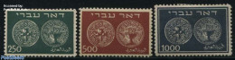 Israel 1948 Definitives 3v NO TAB, Mint NH, Various - Money On Stamps - Neufs (avec Tabs)