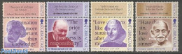 Gibraltar 1998 Famous Persons 4v + Tabs, Mint NH, History - Science - Churchill - Gandhi - Physicians - Sir Winston Churchill